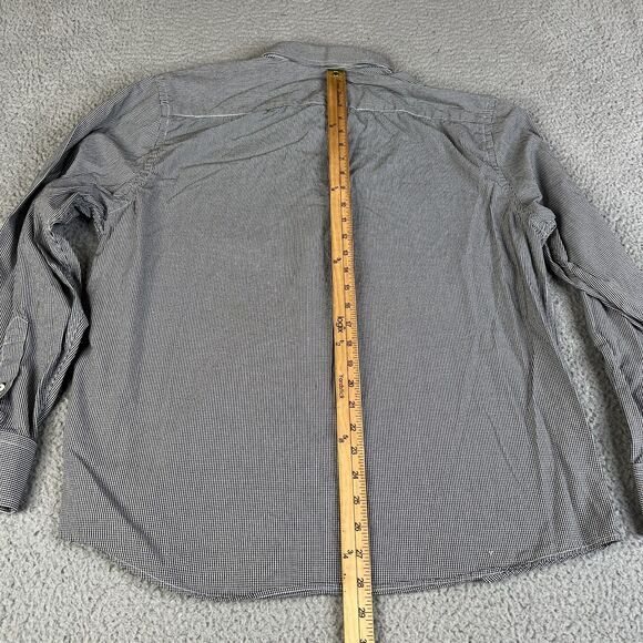 Untuckit Shirt Mens XL Black White Button Long Sleeve Micro Plaid Casual Cotton - Picture 6 of 10